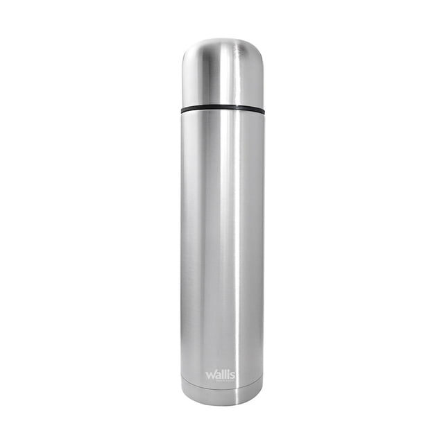 Termo Acabado Acero C/Tapa Rosca 1L Acero Inoxidable Wallis