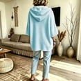 thumbnail image 4 of Lumtrix Women's Oversized 3/4 Sleeve Sweatshirt Loose Fit Drawstring Shirt Lightweight Casual Fall Outwear Sky Blue S, 4 of 5