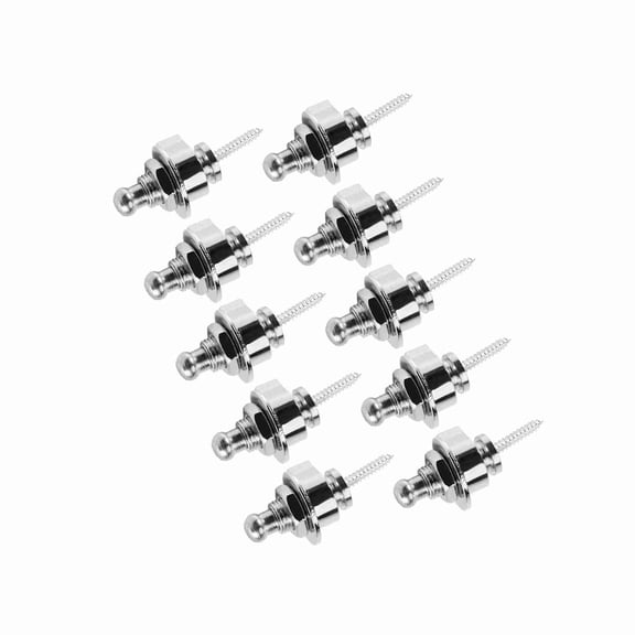 NFTIGB 10 Pieces Silver Metal Electric Guitar Strap Locks Antiskid Bass Security Straplocks Buttons Replacement Accessory Parts for Acoustic Guitars (1.57 inches / 4 cm)