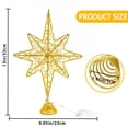thumbnail image 3 of Decoración para árbol de Navidad DULEFUN con estrella dorada iluminada de 34,5 cm con LED, 3 of 8