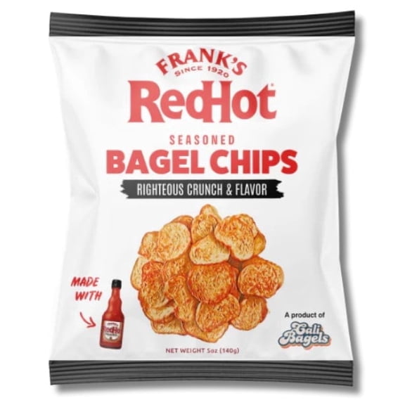 Snack Iconic Frank's RedHot® Seasoned Bagel Chips, 5oz Bag Vegan, Plant Based, No Cholesterol