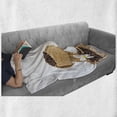 thumbnail image 6 of Coffee Soft Flannel Fleece Throw Blanket, Photo of Beans in a Burlap Sack with a Flower and a Wooden Spoon, Cozy Plush for Indoor and Outdoor Use, 60" x 80", Almond Brown, by Ambesonne, 6 of 6