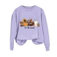 thumbnail image 2 of Tops for Women Plus Size Thanksgiving Printed Loose Casual Long Sleeved Sweatshirt,Womens Blouse Purple, 2 of 4