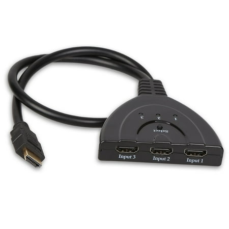 3 Port HDMI Intelligent Auto Switch Switcher - Support Full HD 3D 1080p PS4 PS3 Xbox 360/One HDTV DVD Blu-Ray Cable
