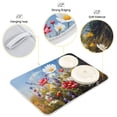 thumbnail image 4 of Dish Drying Mat Daisy Wild Flower Kitchen Mats Microfiber Counter Absorbent Dish Pad Drainer Rack 16"x18", 4 of 7