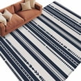 thumbnail image 2 of 5'x8' Area Rugs, Navy Blue Geometric Indoor Outdoor Area Rug for Living Room Bedroom, Modern Stripes Art Farmhouse Washable Bathroom Rugs Kitchen Floor Carpet Mats Home Decor Aesthetic, 2 of 8