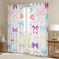 thumbnail image 2 of Homewish Colorful Bow Knot Black Out Curtains,Princess Cartoon Bowtie Curtains Pack of 2 (42x63 Each),Multicolor Bowknot Bedroom Curtains For Kids,Luxury Bedroom Decor, 2 of 6