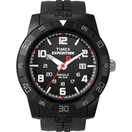 Timex Men's Expedition Rugged Analog Watch, Black Resin Strap