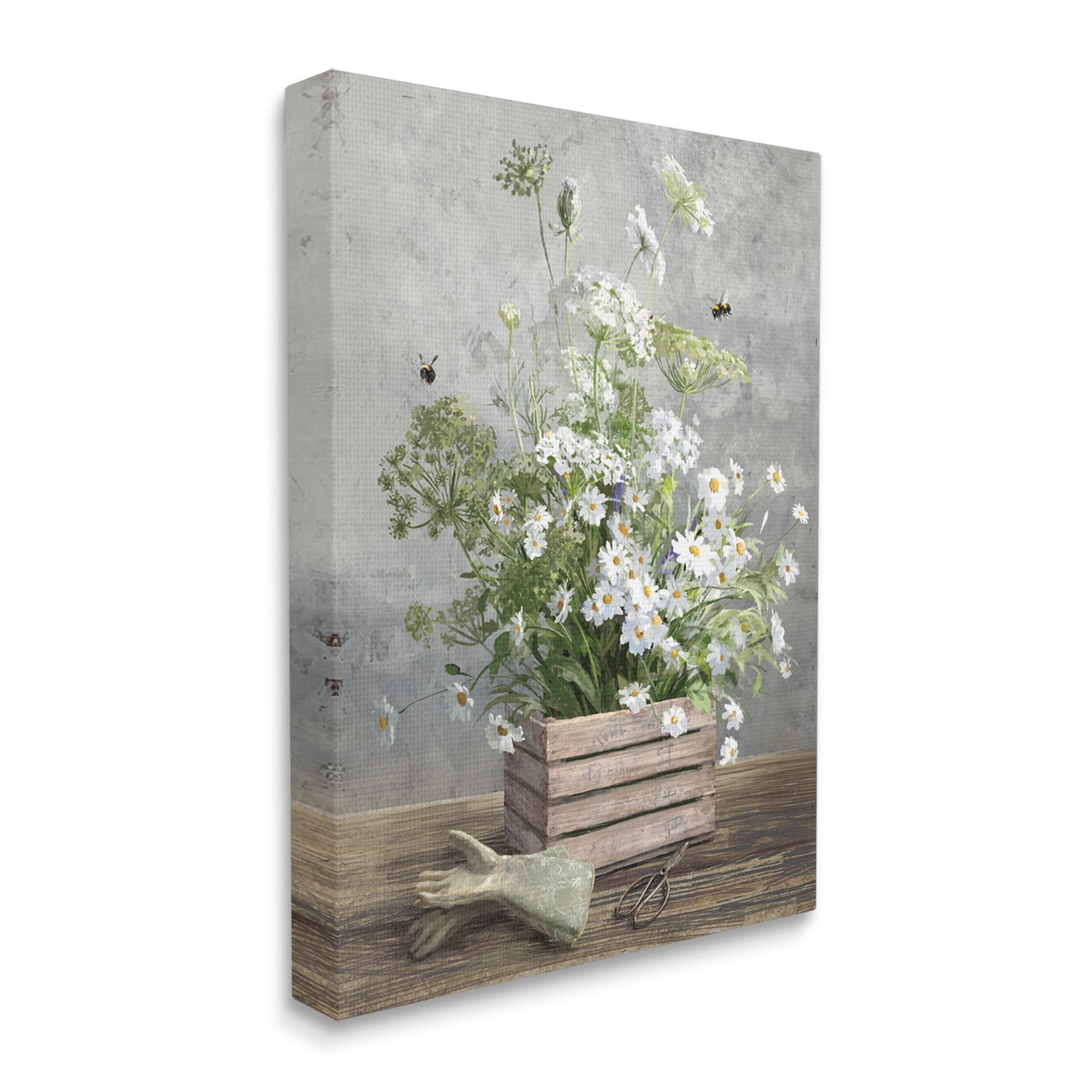 Stupell Industries Cottage Gardening Bouquet Botanical & Floral Painting Gallery Wrapped Canvas Print Wall Art, 24 x 30