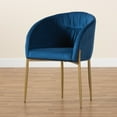 thumbnail image 2 of Baxton Studio Ballard Modern Luxe and Glam Navy Blue Velvet Fabric Upholstered and Gold Finished Metal Dining Chair, 2 of 7