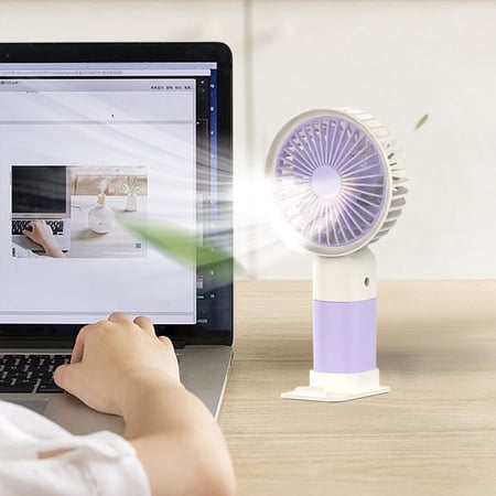AZXY Portable Fan Hand Held Fans on Clearance Mini Fan Handheld Usb Stand Hand Fan for Desk Personal Fans Battery Operated Purple