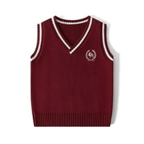 Busydd Girls Clothes 3-15 Years V Neck Sleeveless Knit Sweaters Comfy Casual Unisex Boys Girls Sweaters Fashion Cute Kids Clothing