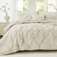 thumbnail image 1 of Juego de ropa de cama Sasttie Queen de 7 piezas con edredón de microfibra beige, 1 of 8