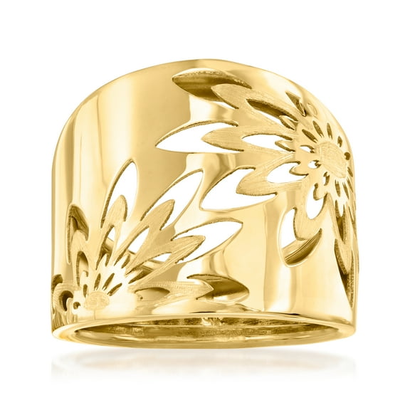 Ross-Simons Italian 14kt Yellow Gold Openwork Floral Ring, Women's, Adult