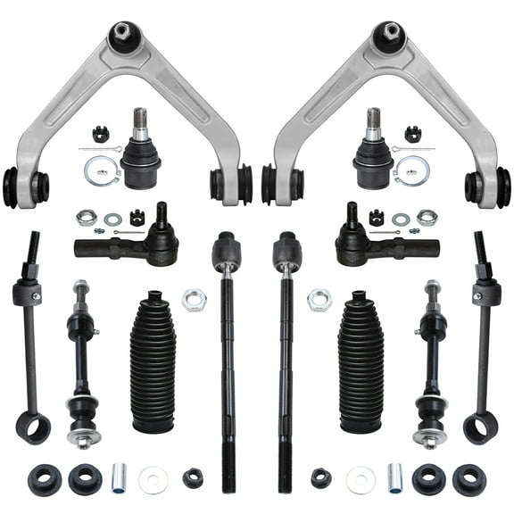 Detroit Axle - Front 14pc Suspension Kit for 2WD 2004 2005 2006 Dodge Ram 2500 3500, 2 Upper Control Arms 2 Lower Ball Joints 4 Front & Raer Sway Bars 4 Outer Inner Tie Rods 2 Boots Replacement