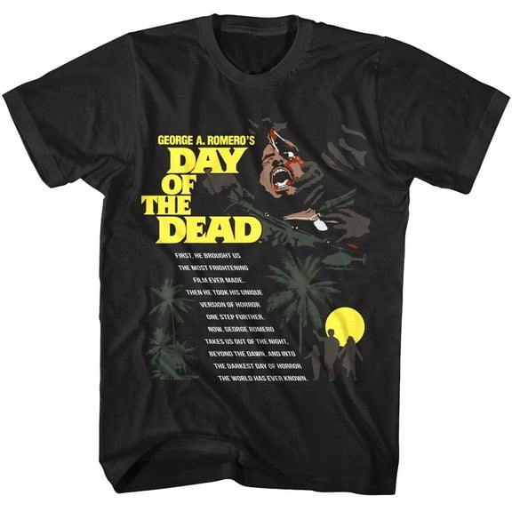 George A Romero's Day of the Dead Men's T Shirt (Black, AdultM)