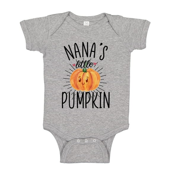 Nana's Little Pumpkin Baby Bodysuit One Piece NB Athletic Heather