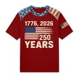 thumbnail image 4 of Womens Patriotic USA Shirt 250th Anniversary American Flag T Shirts Casual Short Sleeve Summer Top 4th of July Clothes, 4 of 4
