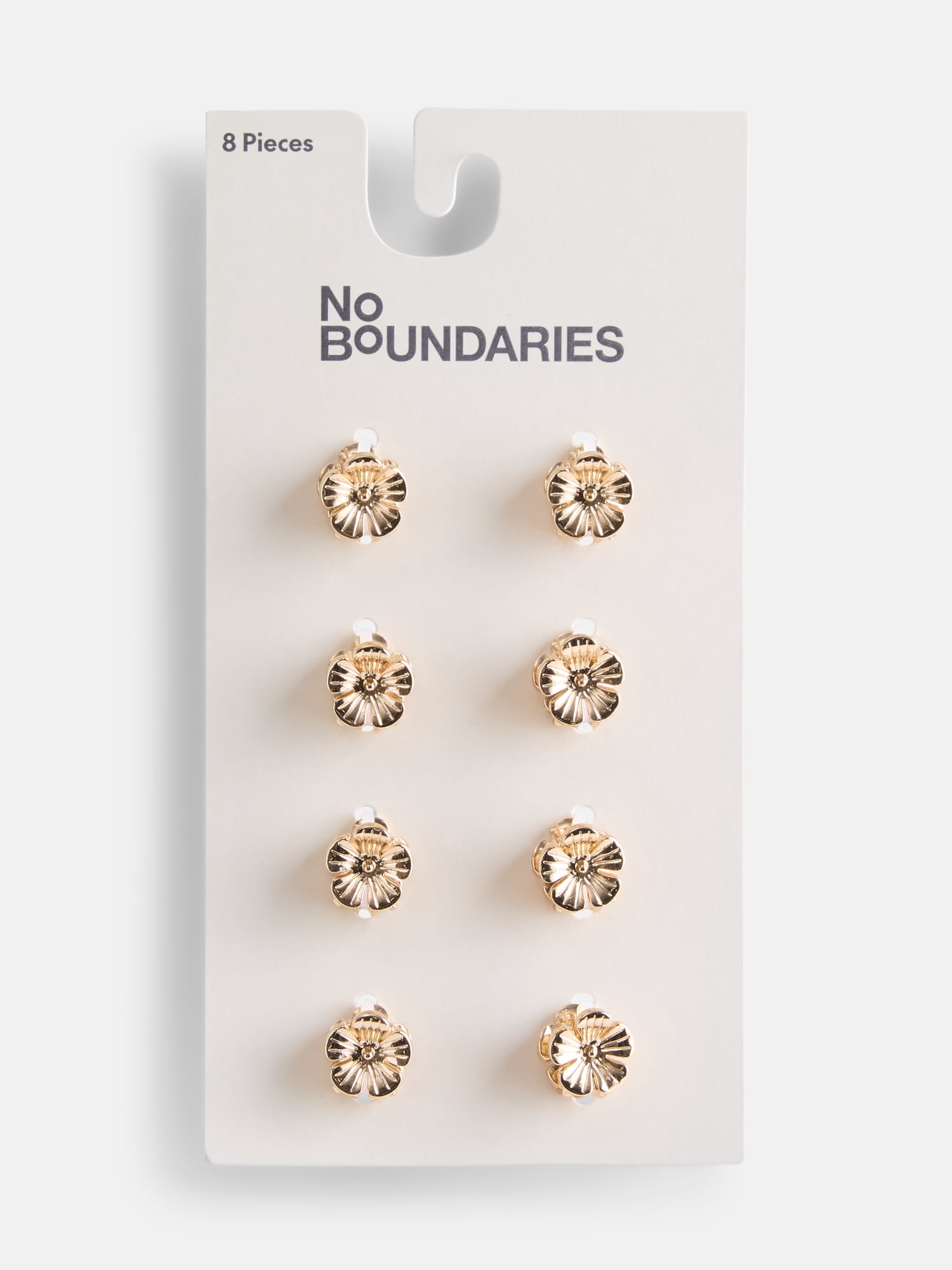 No Boundaries Women's Mini Flower Hair Claw Clips, 8 Pieces