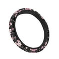 thumbnail image 3 of Jeiento Pink Cherry Blossom Car Steering Wheel Cover Elastic Car Accessories for Women Men Universal Size Fit for SUV RV Van Truck,Black, 3 of 6