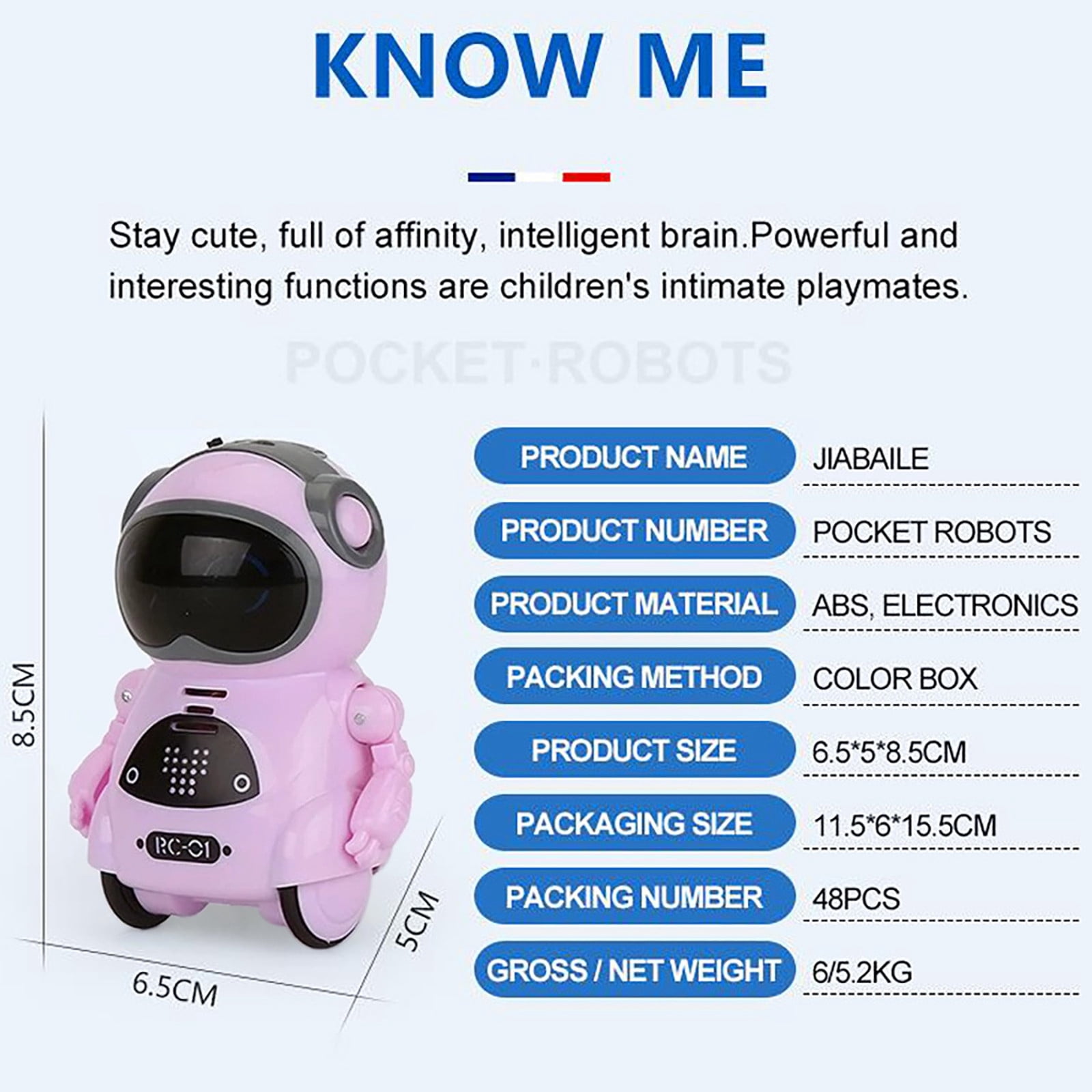 CQCYD Interactive Talking Robot forKids, Voice Recognition RC RobotToy, Mini Pocket Robot with Singing Dancing Storytelling Functions, Educational SmartToyGift for BoysGirls