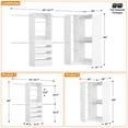 thumbnail image 5 of Homieasy 58"-152" Freestanding Closet System, Wardrobe Organizer with Drawers & Shelves, Corner Storage Unit for Bedroom/Living Room, DIY Customizable, 2-Pack in White, 5 of 5