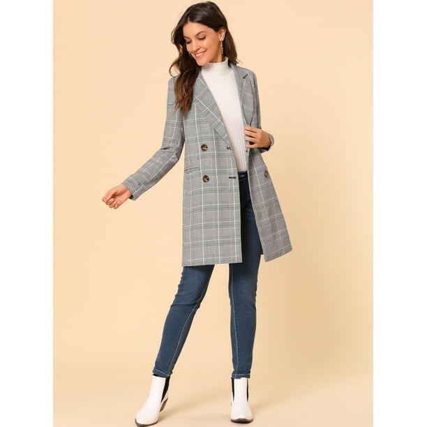 Camisa Abrigos Largos Cuadros Mujer Abrigo Tall Efecto Lana De