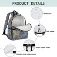 thumbnail image 3 of Multicolor Ethnic Paisley and Floral Pattern Backpack for School,Cute School Bag,Schoolbag with Adjustable Shoulder Straps & Padded Back,15.25"x11.5"x5.25", 3 of 3