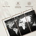 thumbnail image 6 of Elephant Stock Iron Impression World Map Wall Art - Horizontal Multi Panel Canvas - Living Room Wall Decor - Map Multi Panel - Gray And White Decor - 38" x 24", 6 of 8