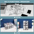 thumbnail image 3 of LAICAIW 2 Pack Clear Plastic Cord Organizer Drawers, Cable Storage Box with 40pcs of Wire Ties, Large Electronics Management Display Case for Desk Accessories, Office Supplies (Type P-2 Pack), 3 of 7