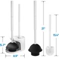 thumbnail image 6 of 2Pack 2 in 1 Toilet Brush and Plunger Set,Clean Gloves, Extended Handle Plunger,Toilet Bowl Brush Plunger Set,Bathroom Cleaning Tools,Toilet Brush Plunger Combo,Cleaning Brush(Cream White), 6 of 6