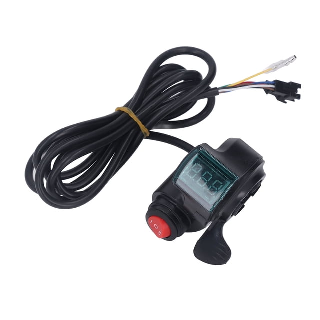 Acelerador de pulgar para bicicleta eléctrica, pantalla Digital de voltaje de 3 velocidades, acelerador de mano para bicicletas plegables de montaña