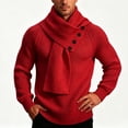 thumbnail image 5 of USNSM Men's Shawl Collar Button Front Knit Sweater Pullover Long Sleeve Business Casual Winter Warm Tops Red XS, 5 of 5
