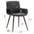 thumbnail image 4 of FOWEOAIU Modern Dining Chairs,Leather Upholstered Walnut Wood Kitchen Dining , Black (Set of 4) ﻿, 4 of 10