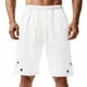 thumbnail image 2 of Hombres Carga Pantalones Cortos con Bolsillos, Color Sólido Casual Gran Bolsillo Botón Cordón Elástico-Cintura Mitad de Carga, 2 of 7