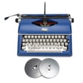 thumbnail image 1 of Máquina de Escribir Manual Royal Classic Azul con Carro de 11" - Paquete, 1 of 6
