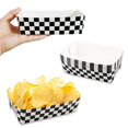 thumbnail image 1 of Bandejas de comida Bacsboo, papel cuadriculado blanco y negro, 50 unidades, 2 libras, 1 of 7