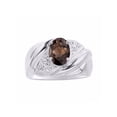 thumbnail image 1 of RYLOS Bagues pour Femmes Bague en Argent Sterling Ovale 8X6MM Pierre Précieuse & Diamants Design Classique June Quartz Fumé Bijoux pour Femmes Taille 8, 1 of 7