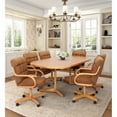 thumbnail image 2 of Caster Chair Company 7-Piece 42x[54/72] Caster Dining Set Wood Edge Laminate Table Top & Cocoa Chairs, 2 of 24