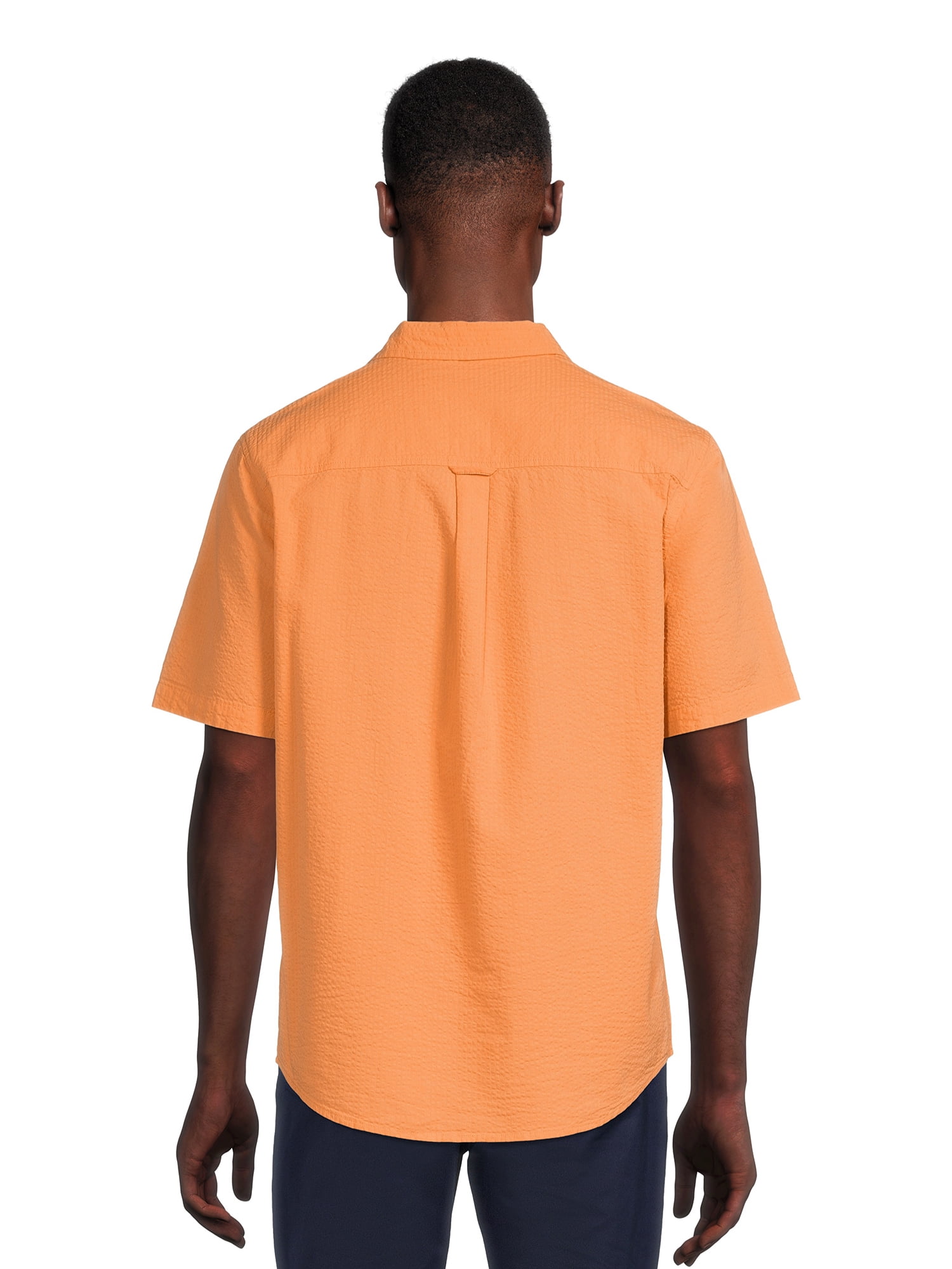 George Men's Seersucker Button Up Shirt with Short Sleeves