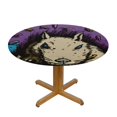 thumbnail image 3 of HAOXIT Sketches Cats Tablecloth Arched Cats Shaggy Round Table Cloth Protector Proof Table Cover Multicolored 46-50, 3 of 8