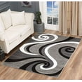 thumbnail image 2 of GLORY RUGS Modern Area Rug Swirls Carpet Bedroom Living Room Contemporary Dining Accent Sevilla Collection 4817 (4x6, Grey Black), 2 of 5