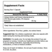 Swanson Ginkgo Biloba Extract - Standardized 60 mg 120 Capsules