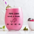 thumbnail image 4 of Momstir Papa Shark Needs a Drink Do Do Do Do Funny Novelty Libbey Stemless Wine Glass with Sayings - Gift for Dads, Birthday, Father's Day Presents, 4 of 7