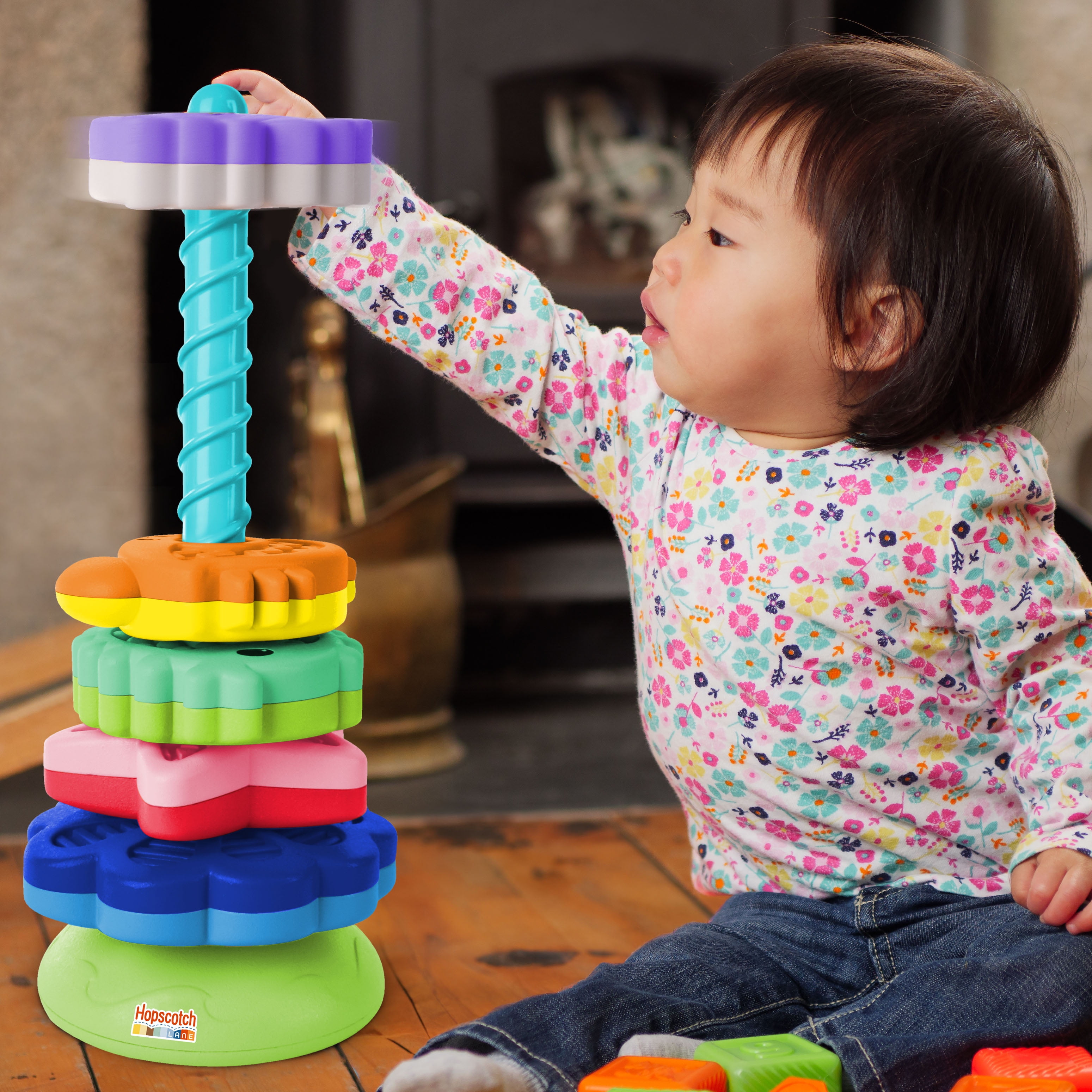 Hopscotch Lane Spinning Stacker Toy for Toddlers, Ages 12+ Months
