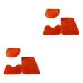thumbnail image 4 of mmirethe 3pcs PU Machine Washable Bath Carpets Soft Texture Strong Grip Safe Good Stepping Feeling Bathroom Orange 2Set, 4 of 6