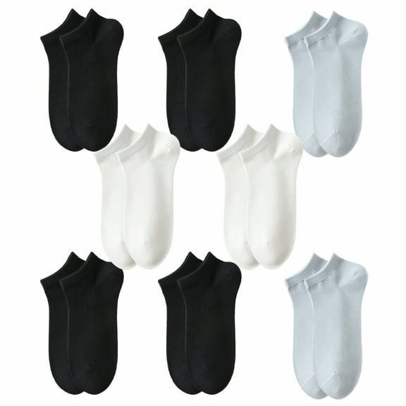 TELOLY 10Pairs Ankle Socks for Women,Cotton Womens Ankle Socks Size 7-9,Ladies Socks