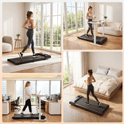 Patbrela Walking Pad Under Desk Treadmill with Vibration, Manual Incline, 2.5HP 3.8MPH Fitness Jogging Machine with Remote LED Display for Home Office