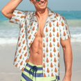 thumbnail image 5 of Lsque Cute Carrot Print pattern Hawaiian Shirt for Men, Unisex Summer Beach Casual Short Sleeve Button Down Shirts-XX-Large, 5 of 9