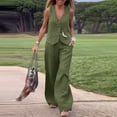 thumbnail image 4 of ZANZEA Womens V Neck Sleeveless Tank Tops Vest Wide Leg Trousers Long Bottoms Palazzo Pants 2PSC Casual Sets Outfits, 4 of 5